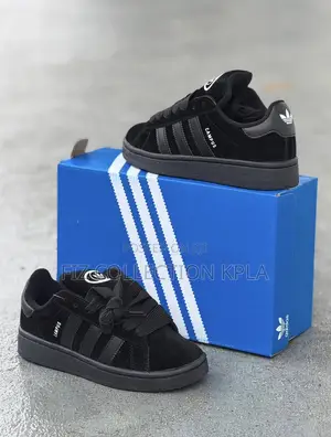 Original Adidas Campus Plain Black Sneakers