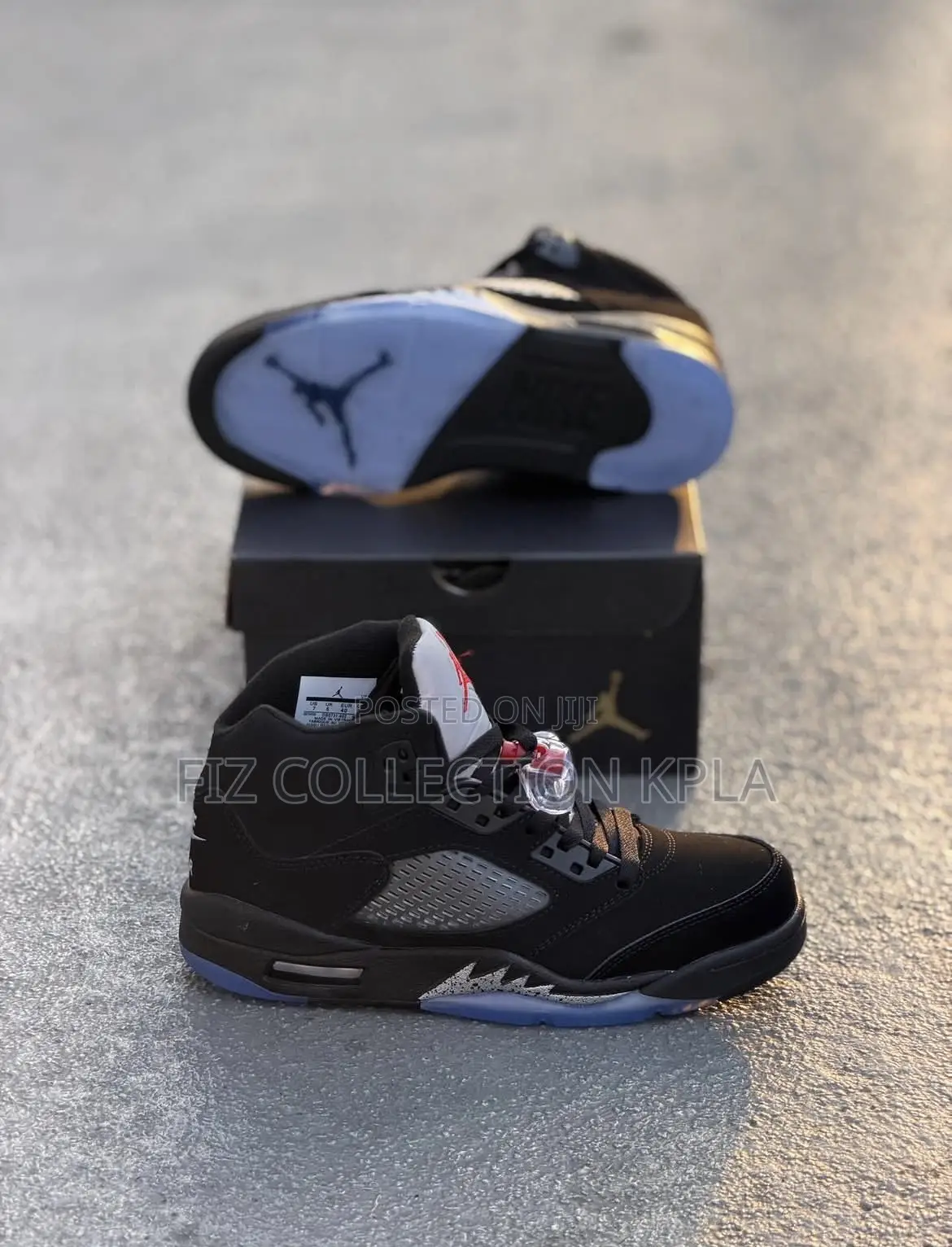 Original Air Jordan 5 Black Metallic Sneakers