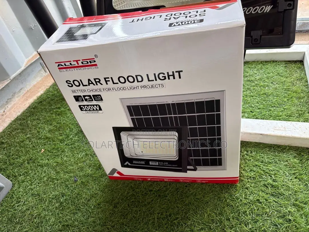 ALLTOP 300W LED Solar Flood Light With Solar Panel and Inbuilt Battery