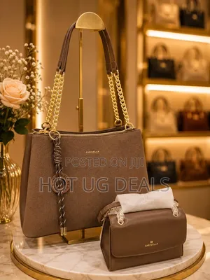 2 in 1 Chrisbella Chain Tote Bag Set – Color Varies
