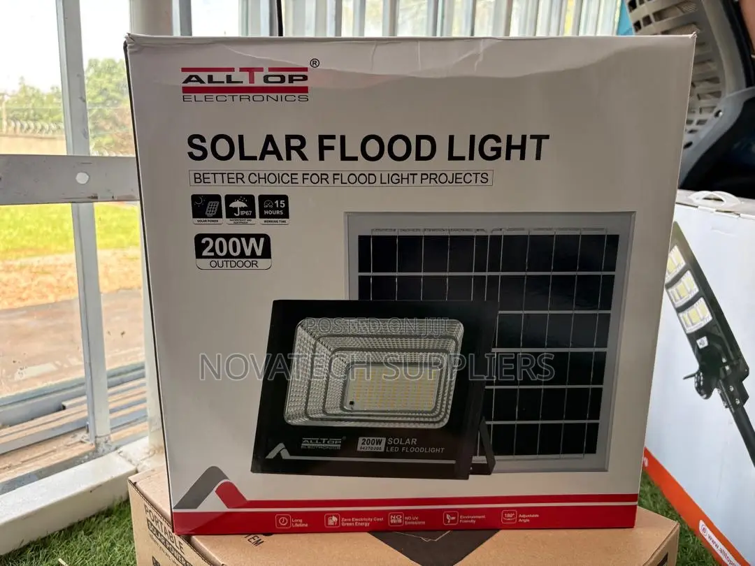 ALLTOP 200W LED Solar Flood Light With Solar Panel 4 Charging
