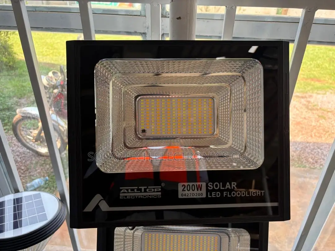 ALLTOP 200W Solar Flood Light With Long Backup Panel 4 Charging