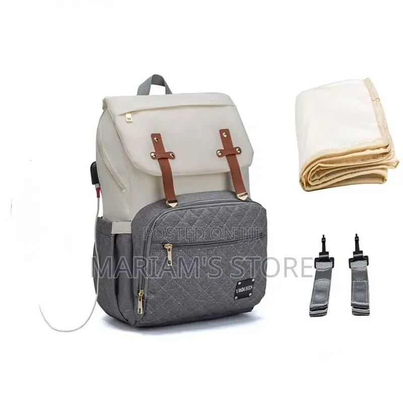 Multifunctional Diaper Backpack With a Distinct Diamond-Quilted