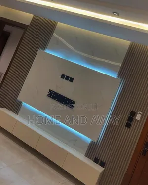 TV Stands Wall Units With Marble Fluted PVC Panels From 2,000,000/-