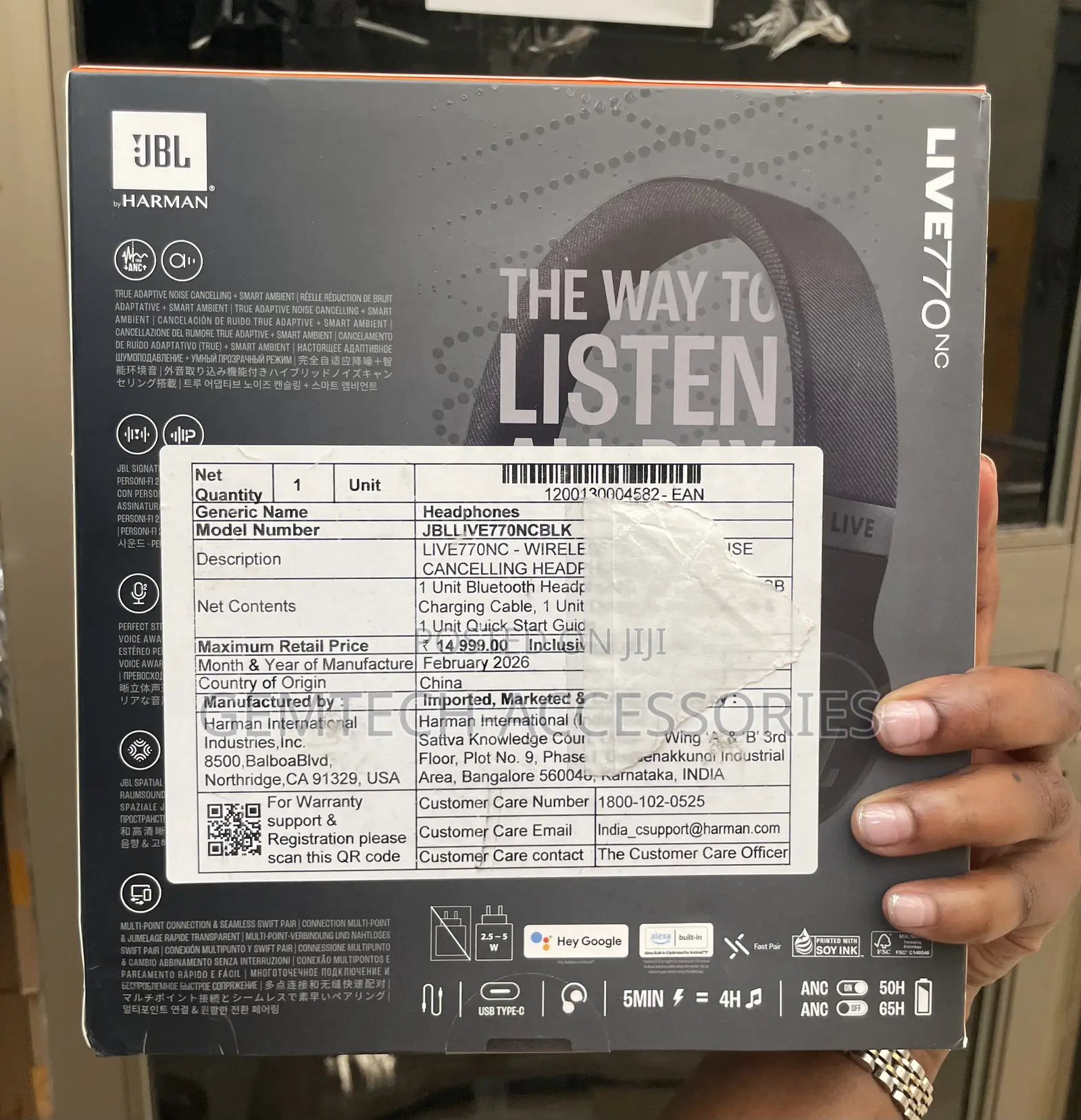 JBL Live 770 Bluetooth Headphones