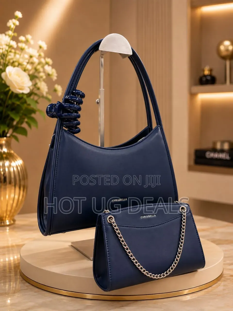 CHRISBELLA Elegant 2-in-1 Black Handbag Set