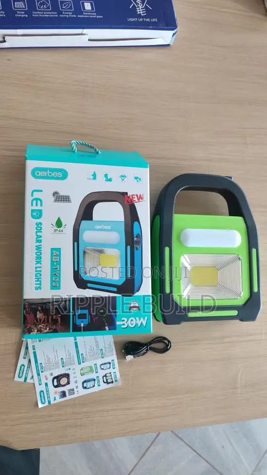 Aerbes 30W Rechargeable Solar LED Work Light AB-TY53