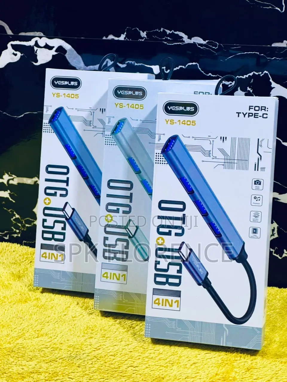 YesPlus YS-1405 4-in-1 Type-C OTG USB Hub.