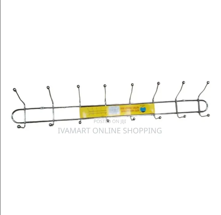 Multi Hooked Wall Mounted Hanger Line - 16 Hooks
