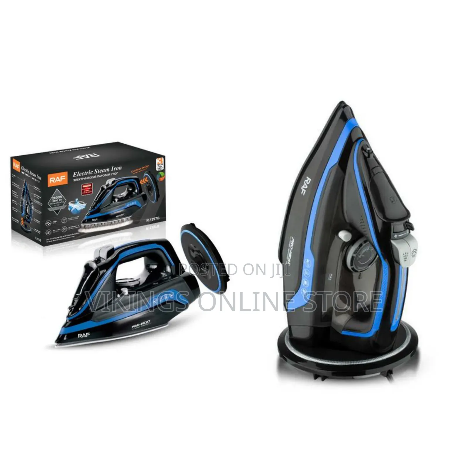 RAF Ceramic Soleplate Electric Steam Iron With Self-Cleaning Vertical