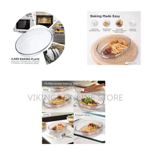 1.4L Borosilicate Glass Baking Tray Transparent Microwave Oven Safe