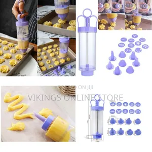 Cookie Press Maker Gun Kit Biscuit Maker Cake Decorating Set -Blue
