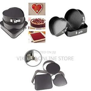 Springform Cake Pan Set of 3 (7, 8, 9 Inch) Heart Round Square Baking