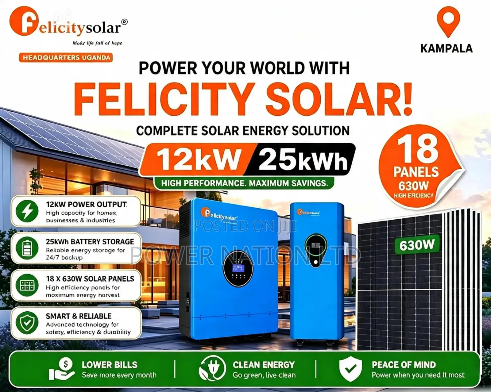 25kwh 12kva 48v Felicity Complete Hybrid Solar System