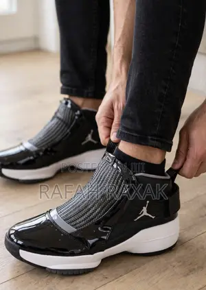 Original Black/White Air Jordan 19 Retro Basketball Sneakers