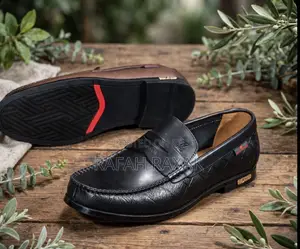 Original Men’s Luxury Black Louis Vuitton Leather Penny Loafers