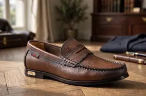 Original Men’s Classic Brown Louis Vuitton Leather Penny Loafers