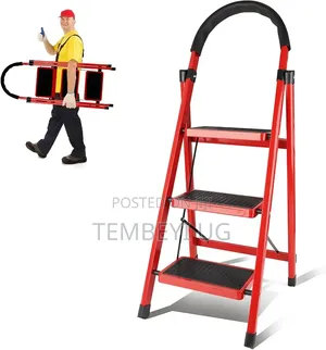 3 Step Ladder Folding, Step for Adults With Wide Anti-Slip Pedals