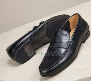 Original Men’s Classic Black Salvatore Ferragamo Leather Penny Loafers