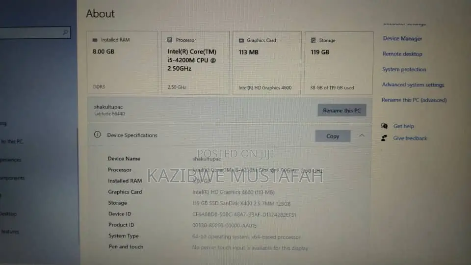 Laptop Dell Latitude E6440 8GB Intel Core i5 SSD 128GB