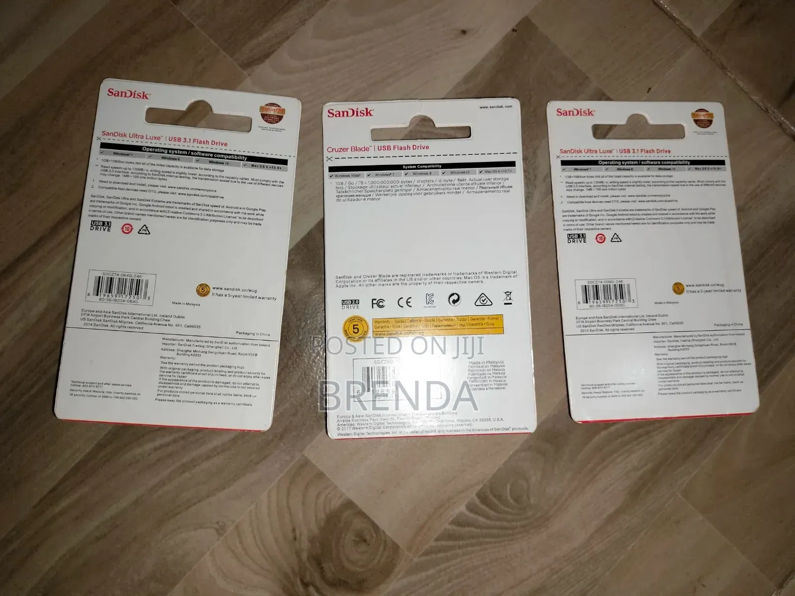 Brand New Original Sandisk 64, 32 and 8 GB Flash Disk or Drive