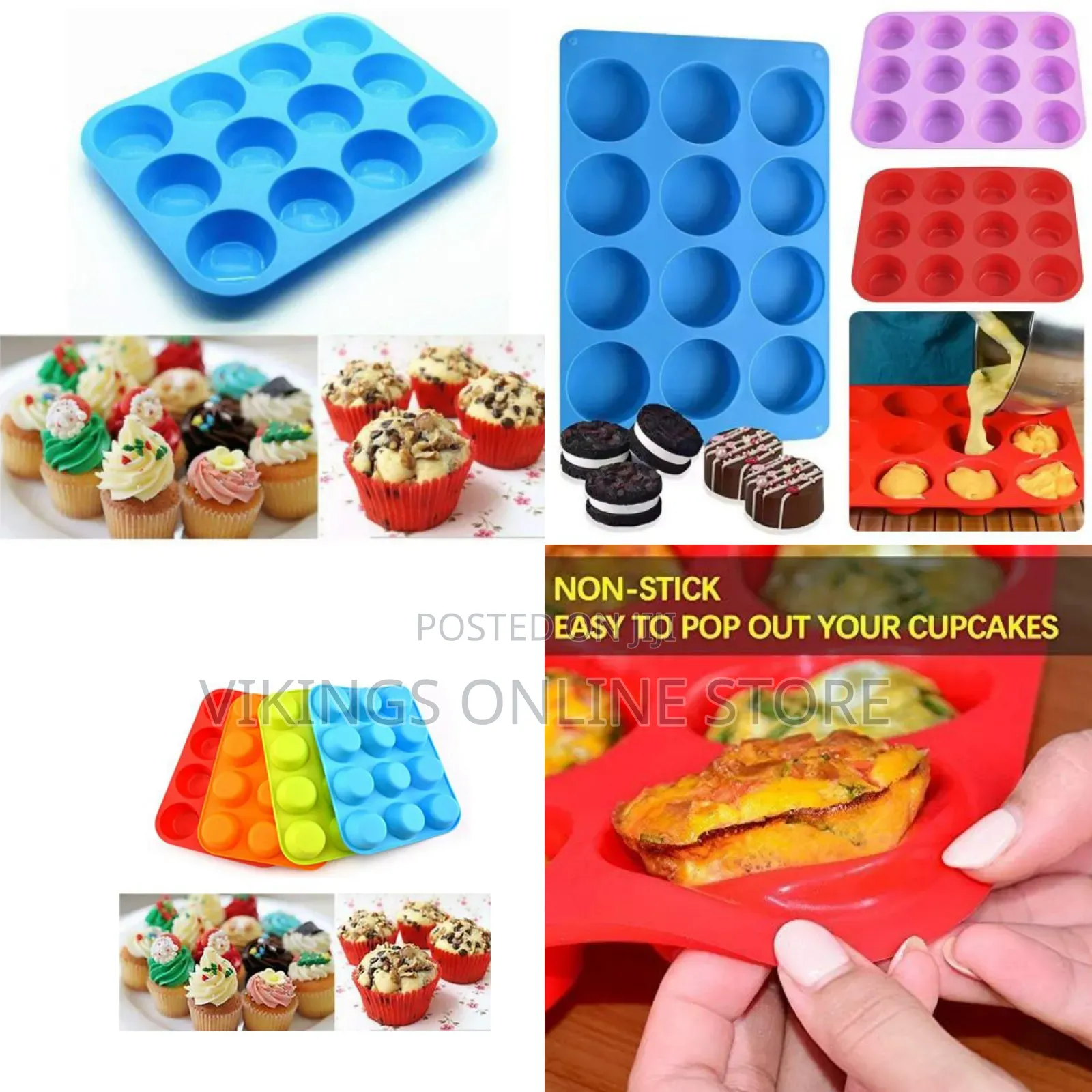 Small Silicone Mini Muffin Pans Non-Stick Bakeware for Muffin