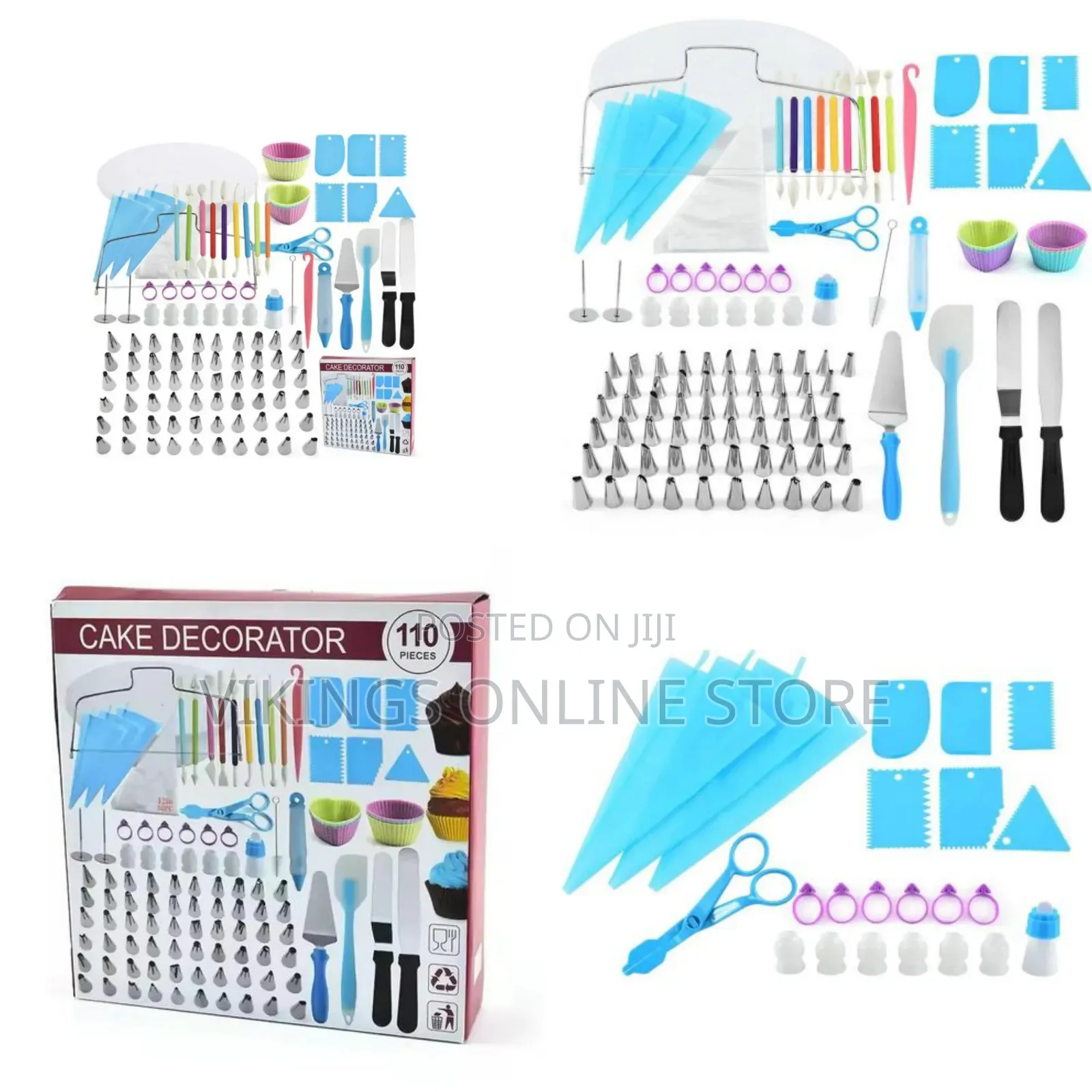 110Pcs Cake Baking Decoration Tools With Icing Tips Guide Household