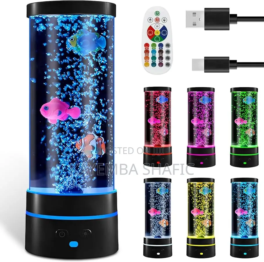 LED Bubble Fish Lamp - Color Changing Sensory Aquarium Night Light