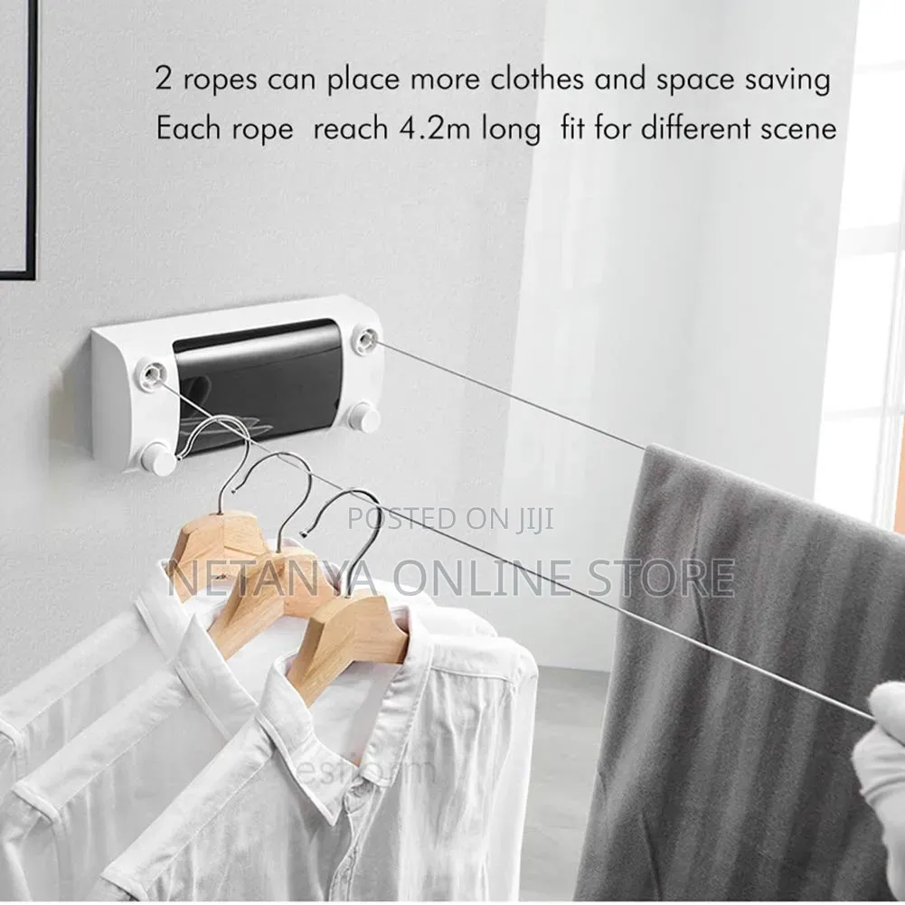 4.2m Wall Mounted Dual Retractable Clothes Line