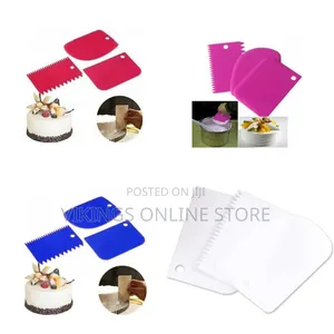 3 PCS Plastic Cake Scraper Spatula Dough Cutter Cake Icing Butter