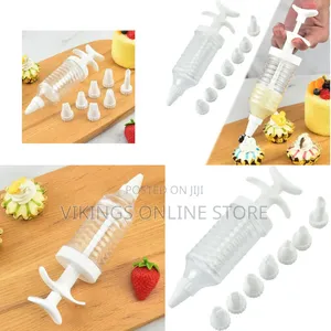Pipe Nozzles With Syringe, Plastic Cream Baking Piping Nozzle