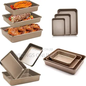 3 Pack Baking Sheet Pans, Deep Size Baking Pan Nonstick Cookie Sheet