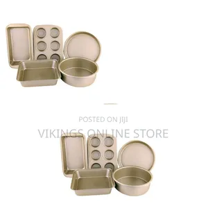 5-Piece Baking Set, Pizza Tray, Cake Mould, Toast Box ,Square Plate