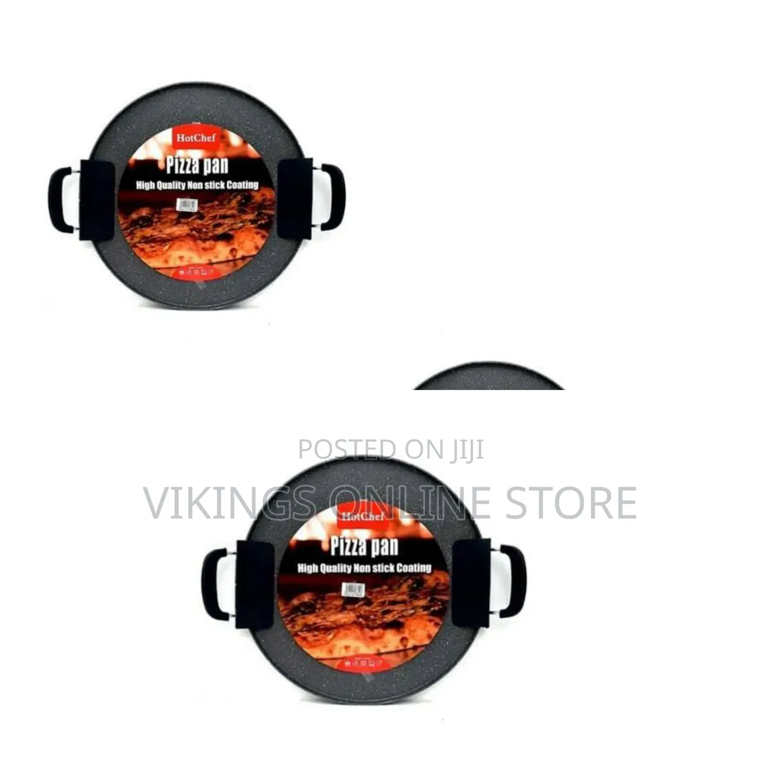 32cm Hot Chef Non Stick Pizza Pan for Oven or Grill - Black