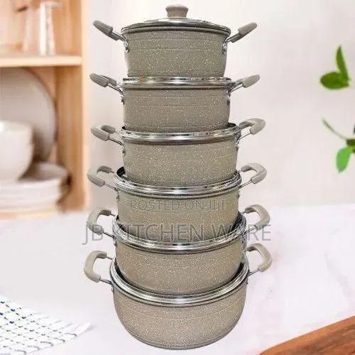 Nonstick Cookware Sets Granite Cooking Pots and Pans With Glass Lids