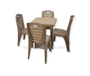Four Seater Plastic Strong Chair Set With Center Table