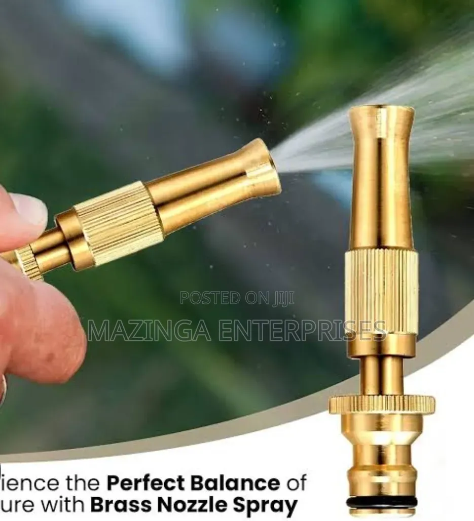 Heavy-Duty Adjustable Brass Hose Nozzle and Quick Connector Set