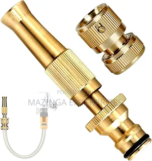Heavy-Duty Adjustable Brass Hose Nozzle and Quick Connector Set