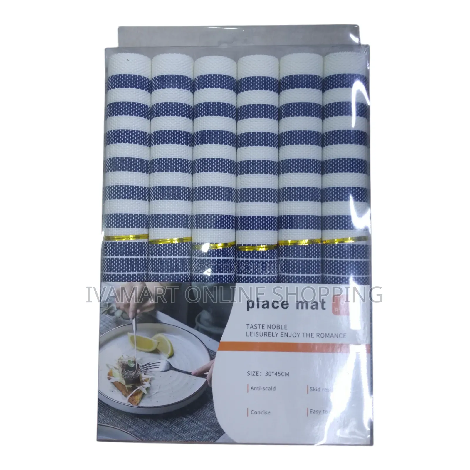 Anti - Slip Table Mats - 6 Pieces, Size 30 X 45cm
