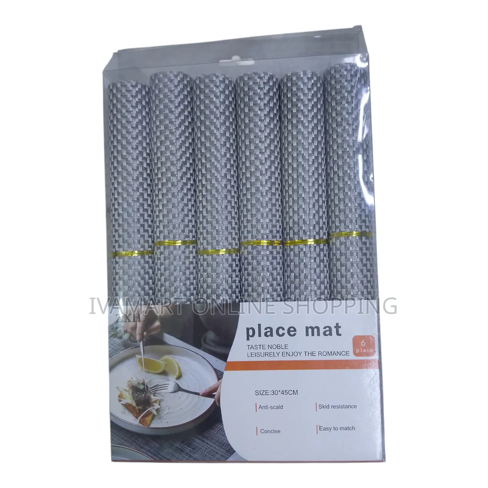 Anti - Slip Table Mats - 6 Pieces, Size 30 X 45cm