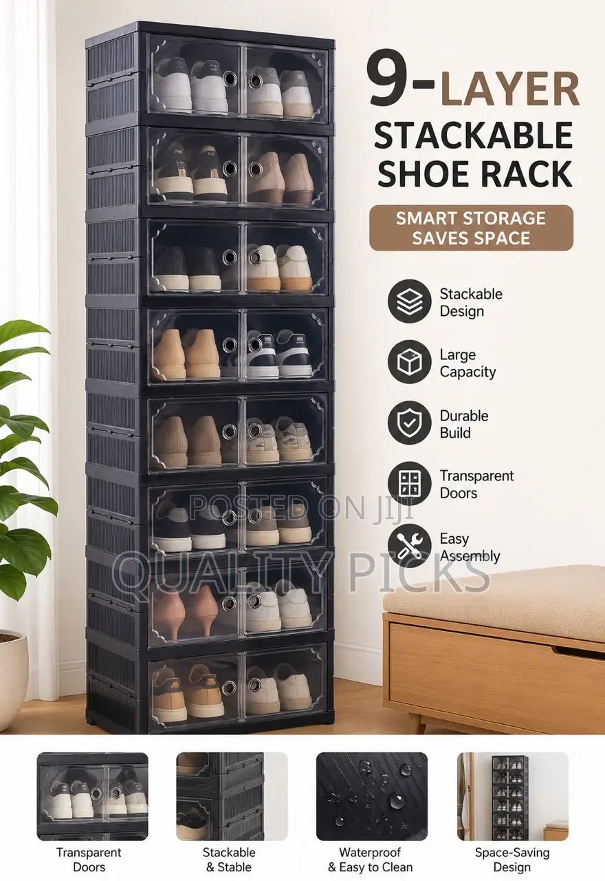 9-Layer Stackable Shoe Rack