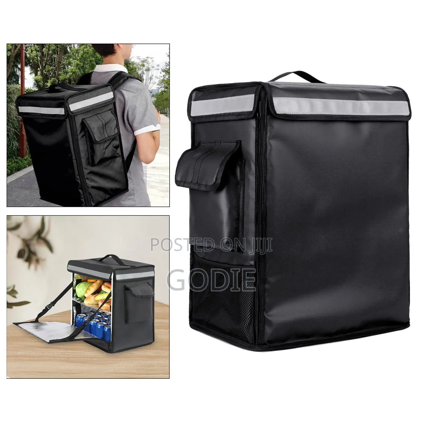 42L Food Delivery Backpack Features Reflective Safety Strips