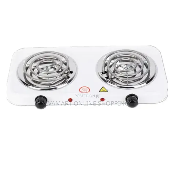 Portable Double Burner Electric Coil Hot Plate - 2000W Fast Cooking