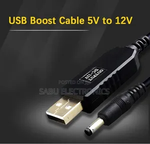 USB 5V to 12V DC StepUp Power Cable –Router Power Adapter