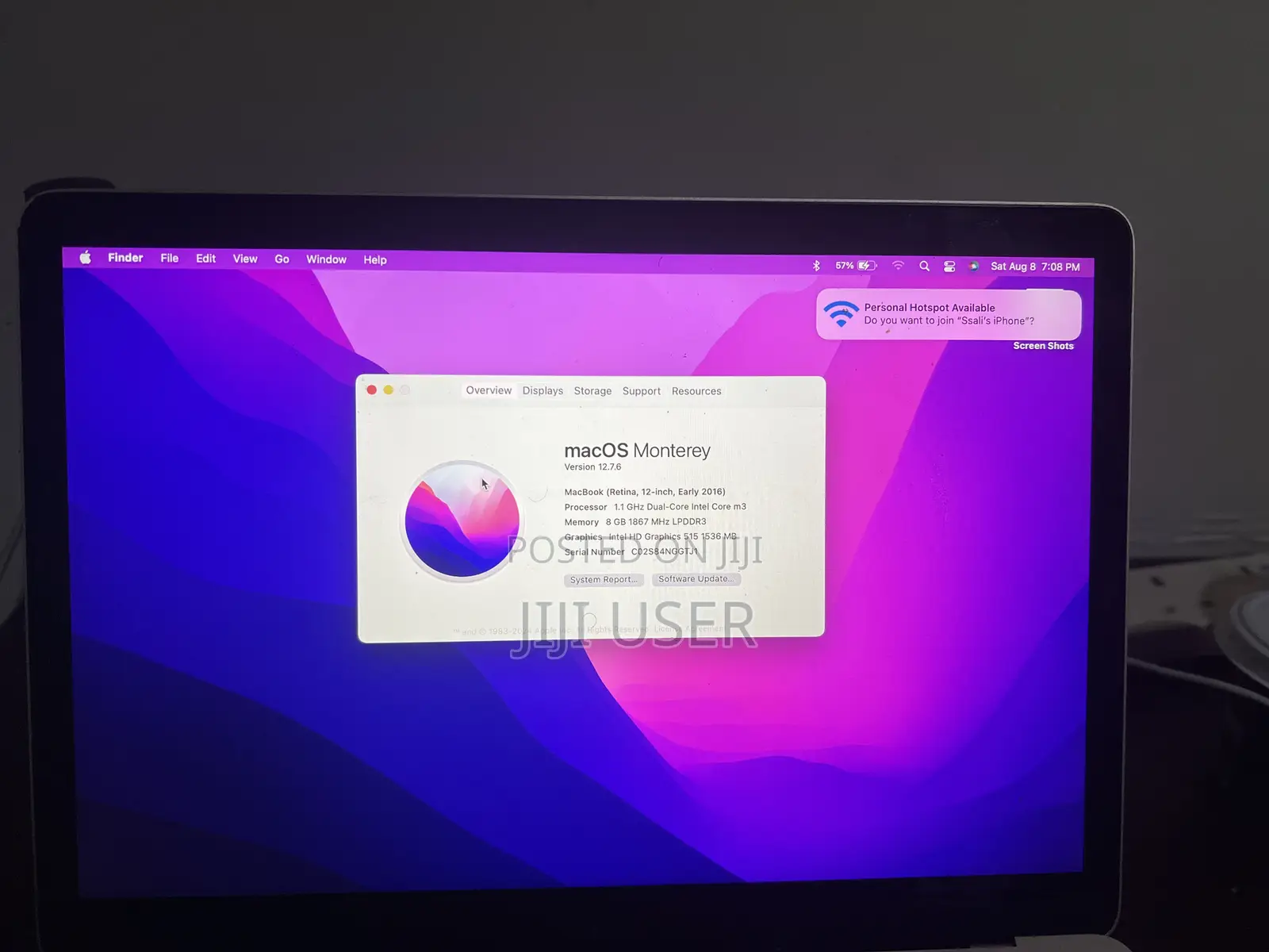 Laptop Apple MacBook Air 8GB Intel Core i5 SSD 256GB