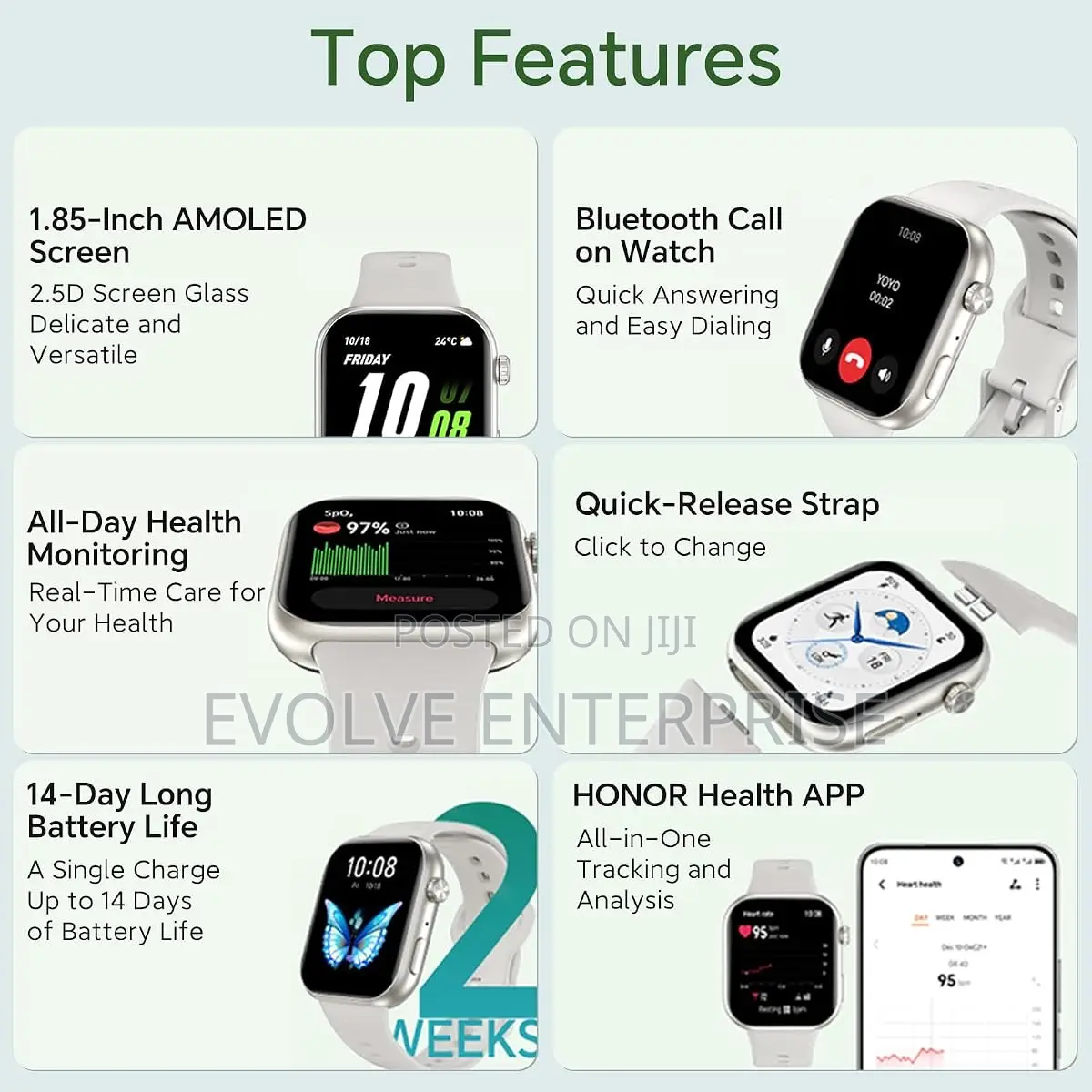 HONOR Choice Watch 2i, 1.85 Inch AMOLED, Bluetooth Calling Smart Watch