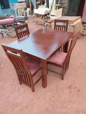 Four Seater Coffee Brown Dinning in Square