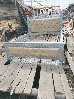 5by6 Gray and Cream Bed