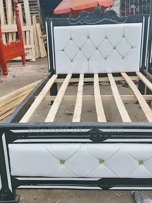 5by6 Gray and Cream Bed