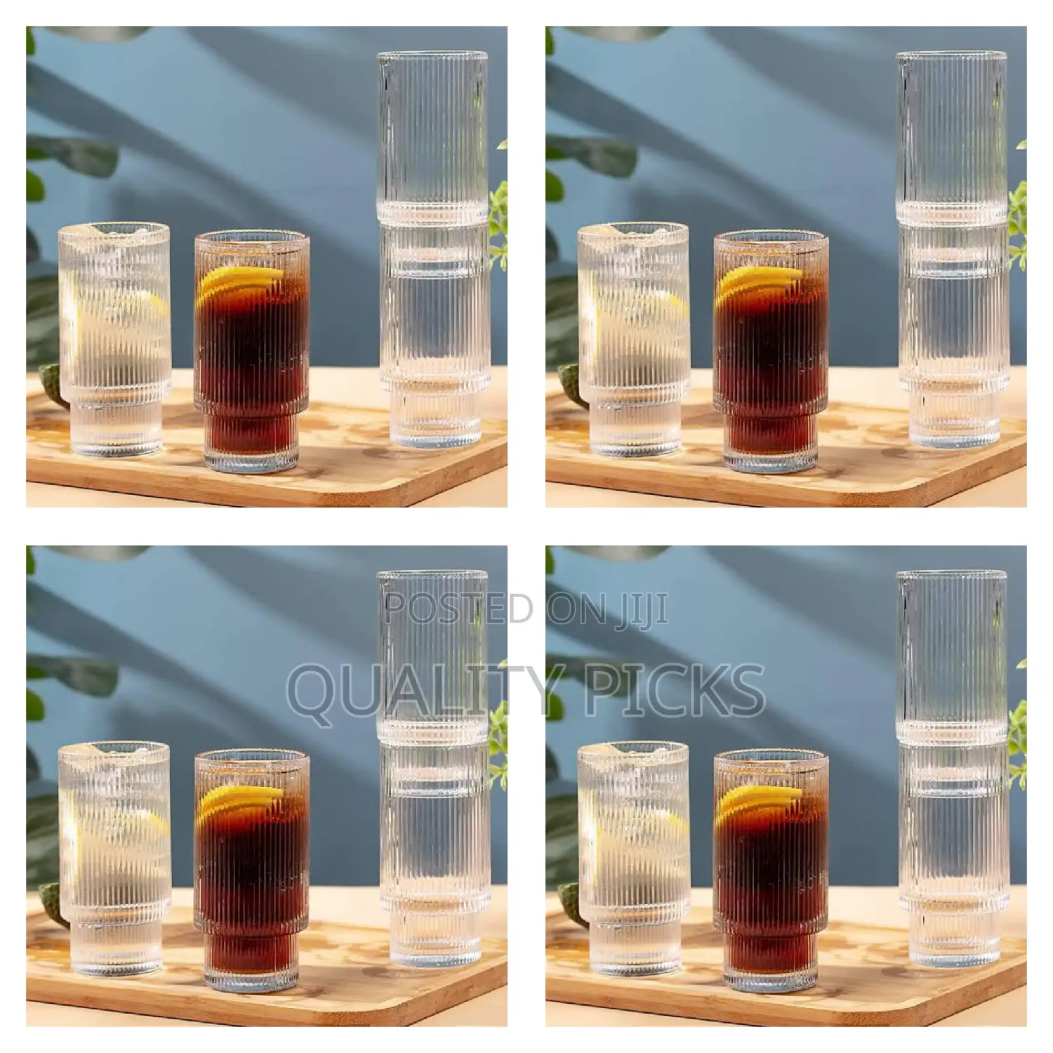 Ribbed Drinking Glasses (12pcs)